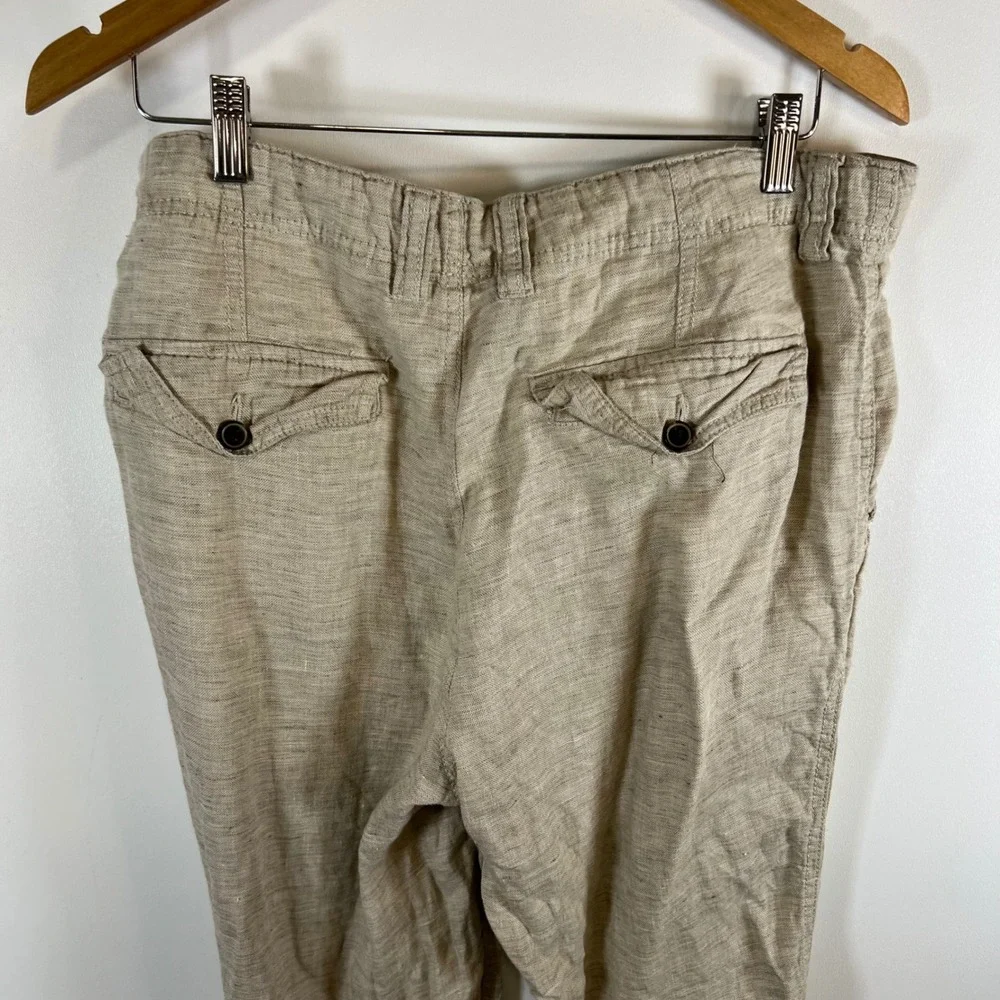 Baird McNutt Linen MURANO Mens 34x32 Casual Drawstring Pants Tan Beige